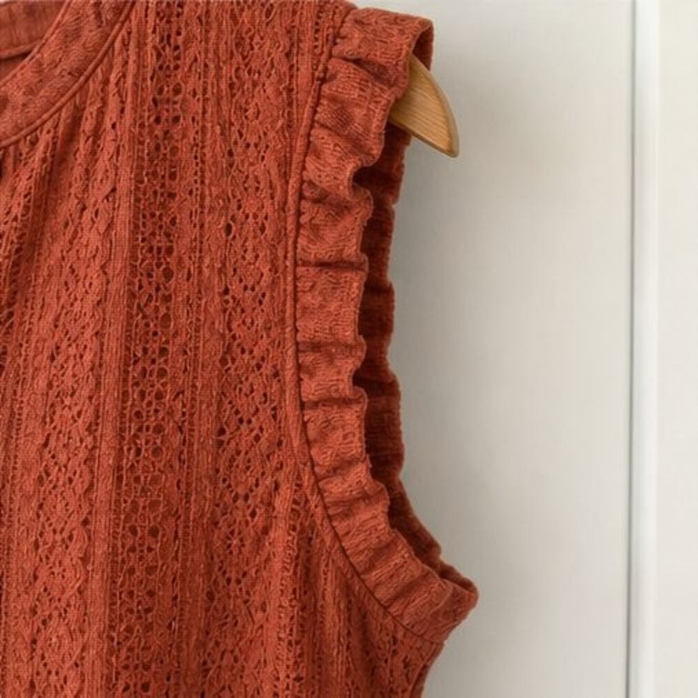 Rust Button Blouse - Picture 5 of 6